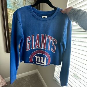 LEVI’S x NY GIANTS Blue Raglan Long Sleeve Crop Sweatshirt